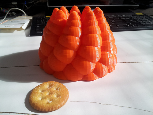The maximum build size of the Makerbot Replicator is a game changer - this baby is 15x15x10&#160;cm (w x d x h). No, I&#8217;m not talking about the Ritz cracker.